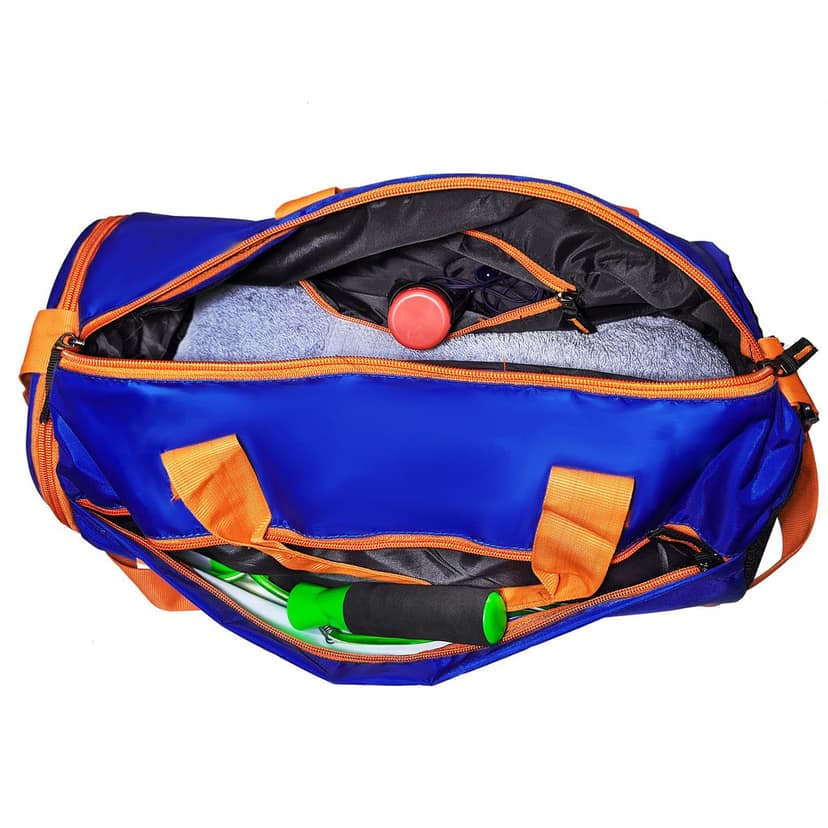 GROUPERS Combo Set of Duffle Polyester Bag with Shaker Bottle-500ml & GloveslSports & Travel Bag (Blue 07) view 4