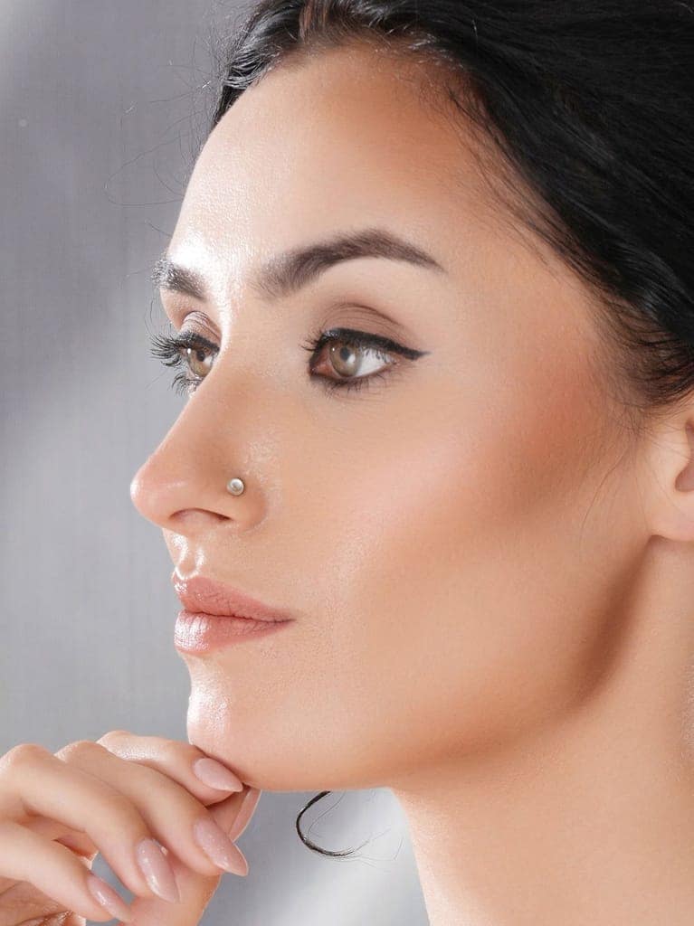 Combo of 2 Nose Pin 925 Sterling Silver AD & Pearl Studds Nose Pin view 4