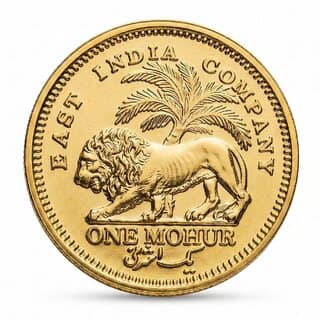 1 Mohur 1841 Victoria, British India Gold-plated Fantasy Coin Silver Variant view 2