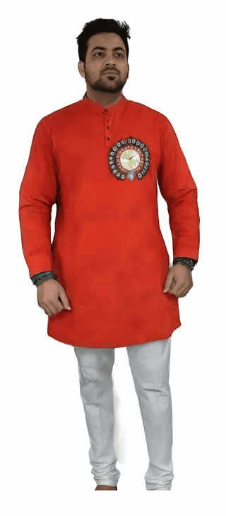 Stylish Designed Fabric Printed Pure Cotton Kurta for Men