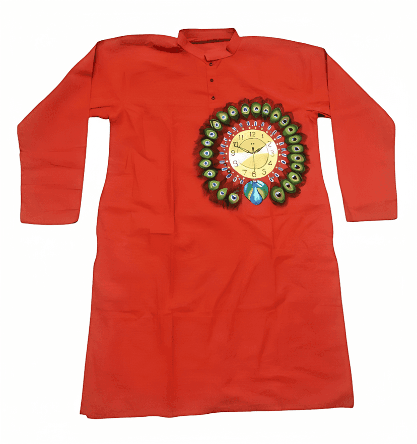 Stylish Designed Fabric Printed Pure Cotton Kurta for Men view 3
