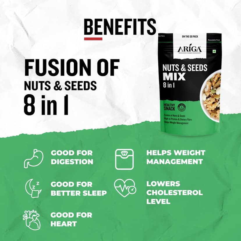 Ariga Foods Nuts & Seeds Mix | 8 in 1 | (200 g) view 5