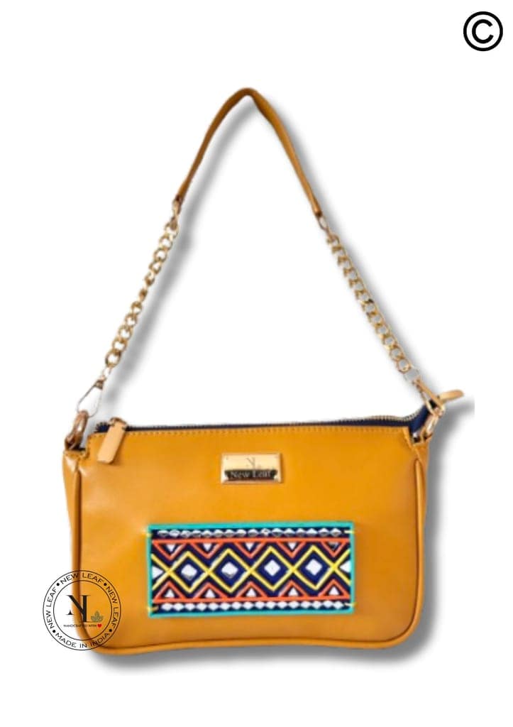 Boho Soul Lippan Art Handcrafted Baguette Bag/Sling