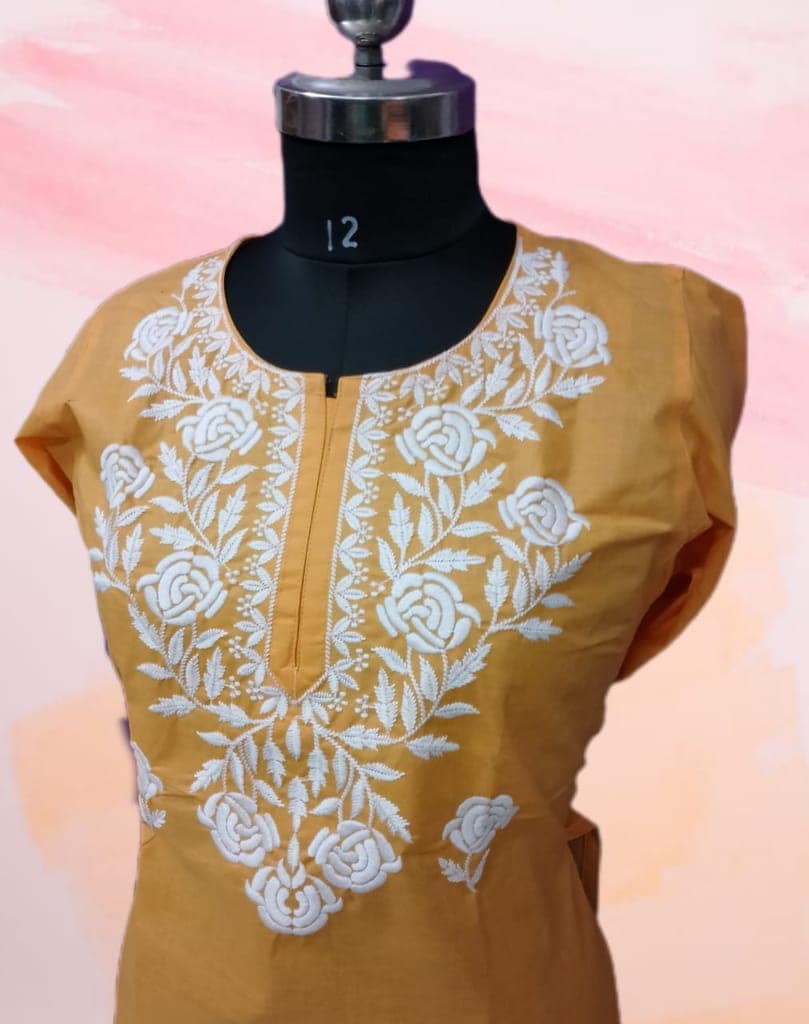 P.C SHORT COTTON YELLOW KURTI view 3