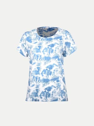 Women Blue Floral Printed T-shirt