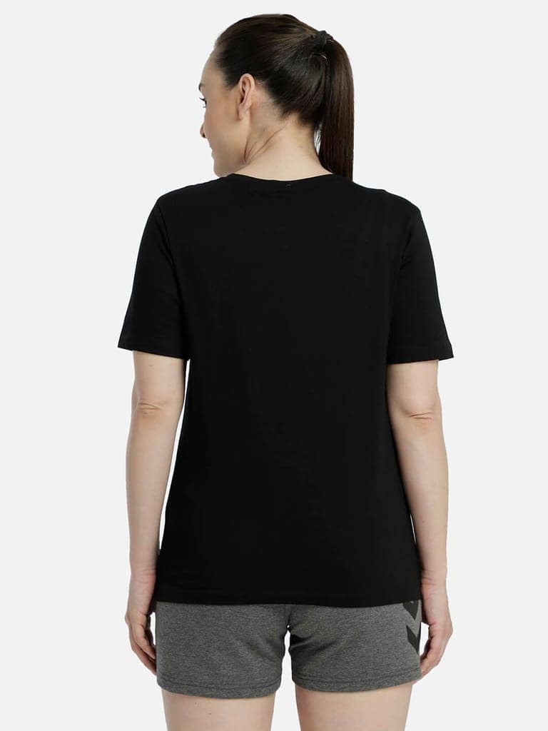 Tany Round Neck Cotton Rich Half Sleeve Solid Regular fit Cottonpoly T-shirt for Women Comfortable soft Breathable Fabric Stretchable for Everyday Use Ideal for Casualwear view 4