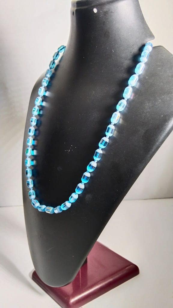 Blue Beaded Necklace view 2