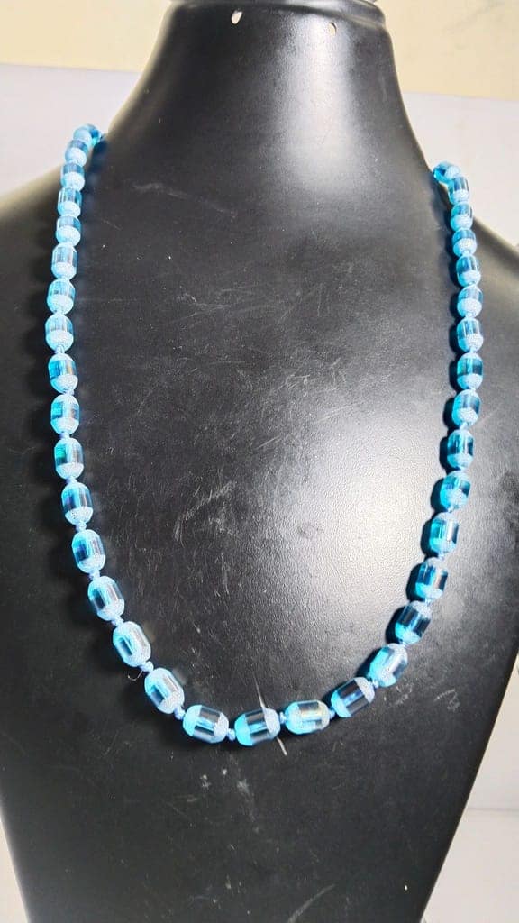 Blue Beaded Necklace view 4