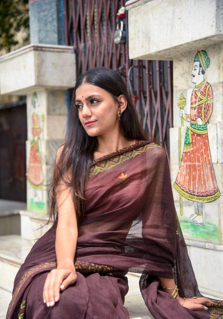 Kaisori Kota saree - Bagh Avantika embroidered and handblockprinted Kota saree view 6