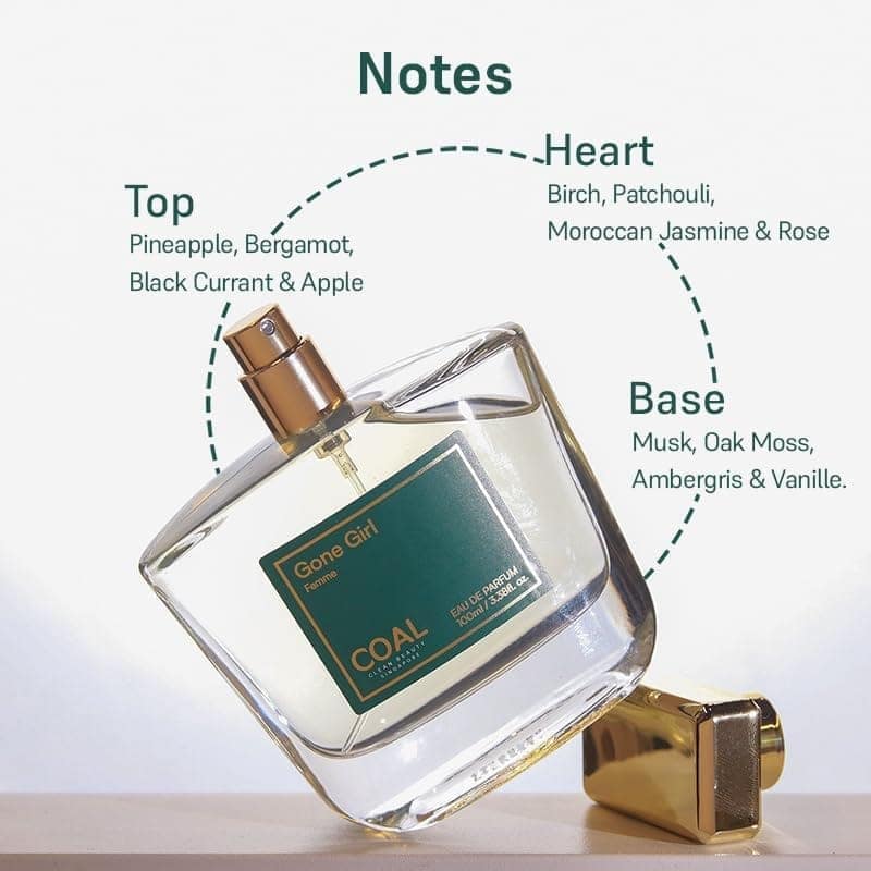 COAL Clean Beauty Gone Girl Eau De Parfum with Top Notes of Pineapple & Bergamot | Luxury Perfume with Long Lasting Fragrance | Women | 100ml view 3