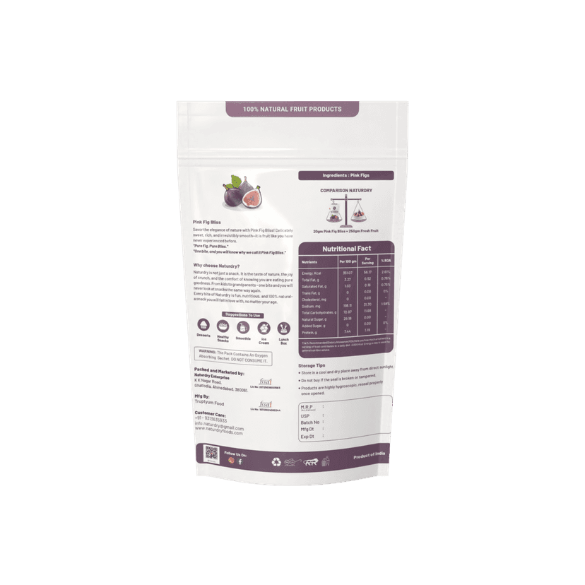 NaturDry Freeze-Dried Pink Fig Bliss Bites | Crunchy Fruit Snack, Vegan & Antioxidant Rich | 20g - Pack of 2 view 2