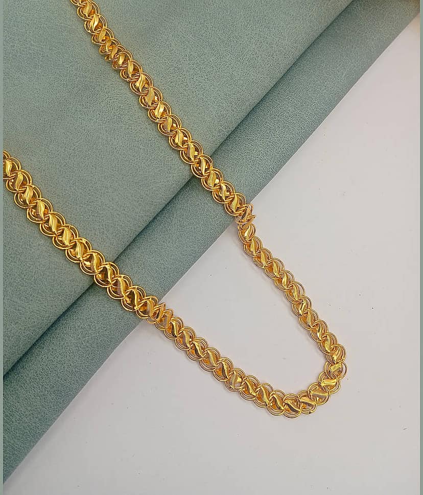 H M PRODUCT GOLD PLATED LIVES DESIGN NECKLACE CHAIN FOR MEN OR BOY