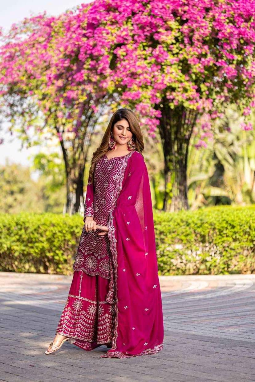 Kurti Plazzo Dupatta Set