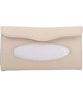 Car Tissue Dispenser Leather Beige