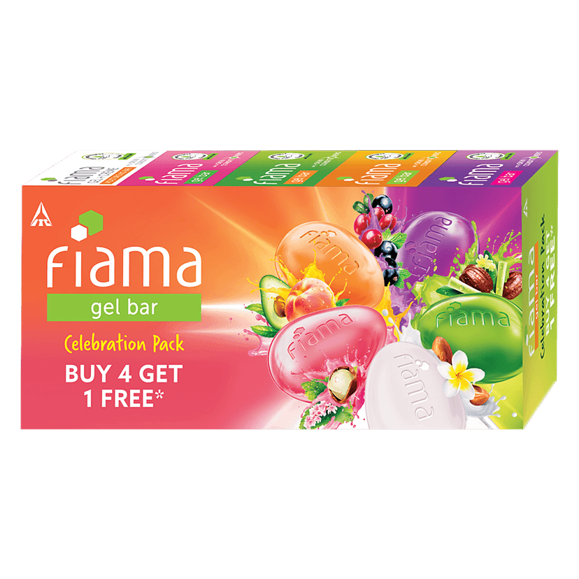 Fiama Gel Bar Celebration Pack With 5 Unique Gel Bars & Skin Conditioners For Moisturized Skin, 125 G view 2