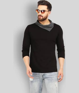 Leotude Pack of 1 Cotton Regular Fit Men's T-Shirt ( Black )