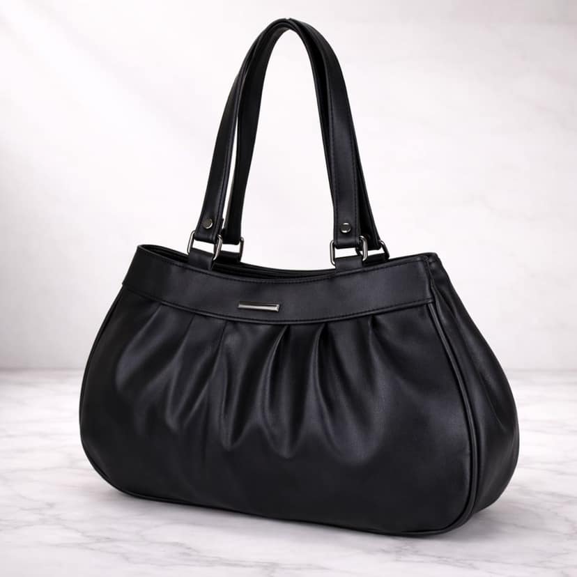 Elegant Women’s Pleated Handbag with Dual Shoulder Straps | Daily Use Stylish Purse