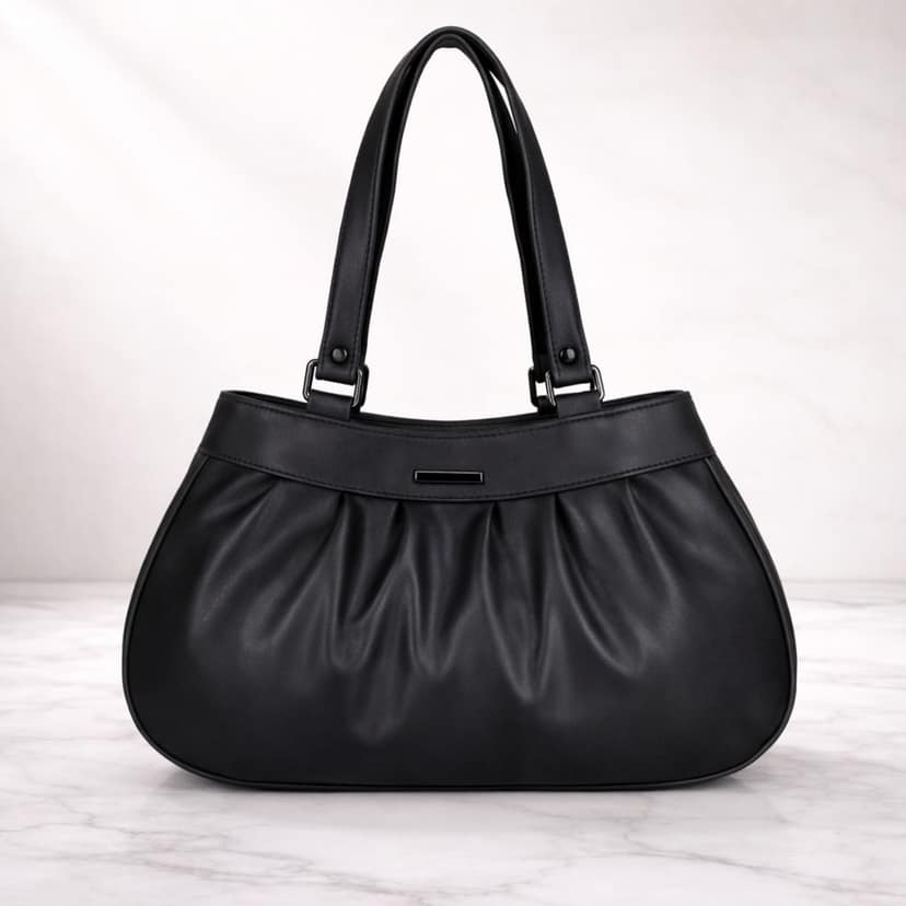 Elegant Women’s Pleated Handbag with Dual Shoulder Straps | Daily Use Stylish Purse view 2
