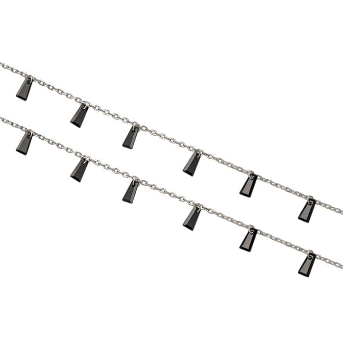 Silver Radiant Pair of Anklets (Black) view 5