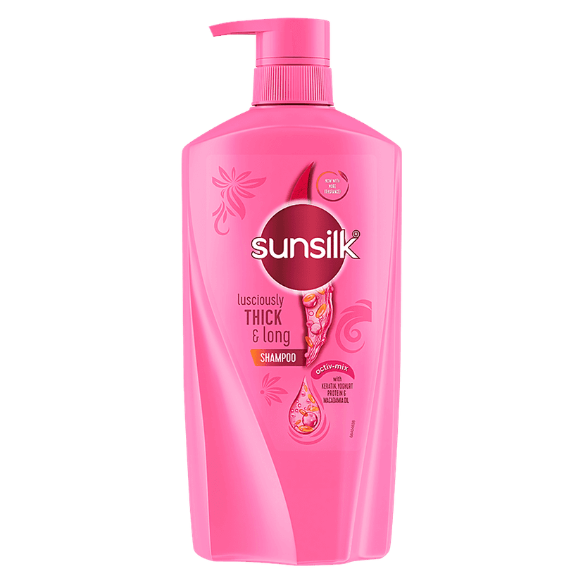 Sunsilk Hair Shampoo - Keratin Yoghurt, Lusciously Thick & Long, 650 Ml