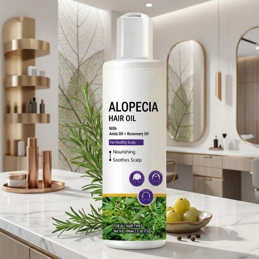 Ayurvedic Hair Regrowth Dual Pack | Alopecia Rosemary Hair Oil & 10 Days Herbal Hair Oil with 76 Herbs for Anti-Hair Fall, Scalp Care & Hair Growth (100ml Each) Pack of 2 view 10