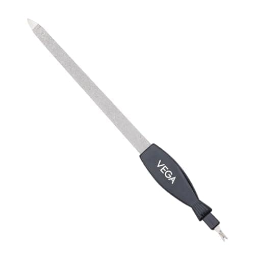 VEGA Nail File with Cuticle Trimmer | Dual-Sided Nickel-Plated Filer | Manicure & Pedicure Tool | Shaping, Cuticle Care & Smooth Finish | Travel-Friendly Grooming Accessory | (NFT-06) view 2
