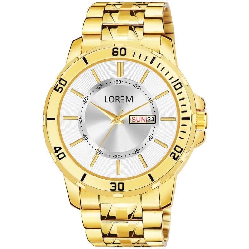 LOREM Everyday Elegance Black Day-Date Function Casual Analog Watch for Men-UF
