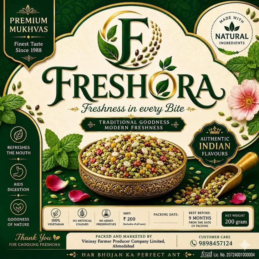 Freshora Mouth Freshner - Tal Variyali Alsi - Flaxseed (200 gram Pouch) view 4