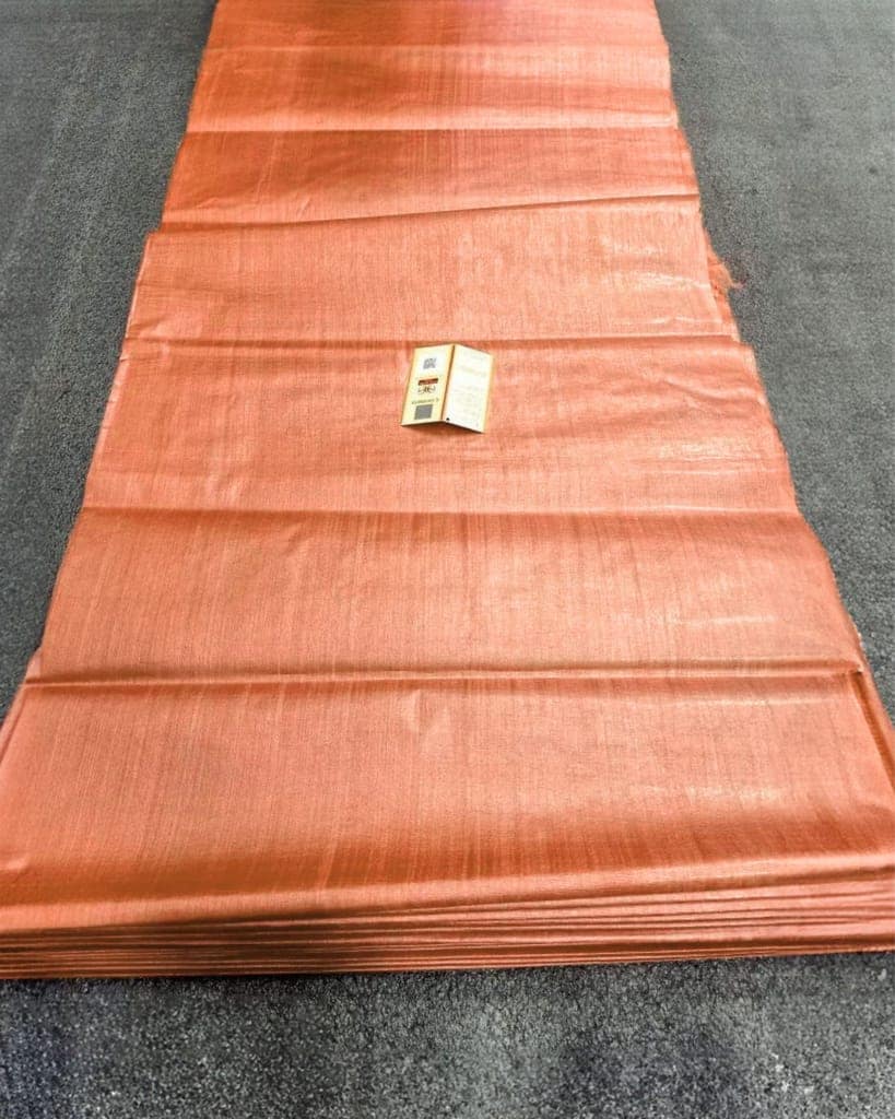 Silkmark Certified Pure Tussar Silk Fabric Dark Salmon Orange Color-2370