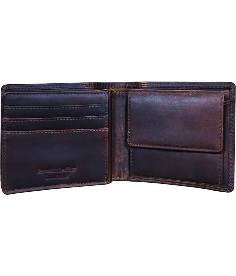 Calfnero Coffee Leather Men's Two Fold Wallet ( Pack of 1 ) view 2