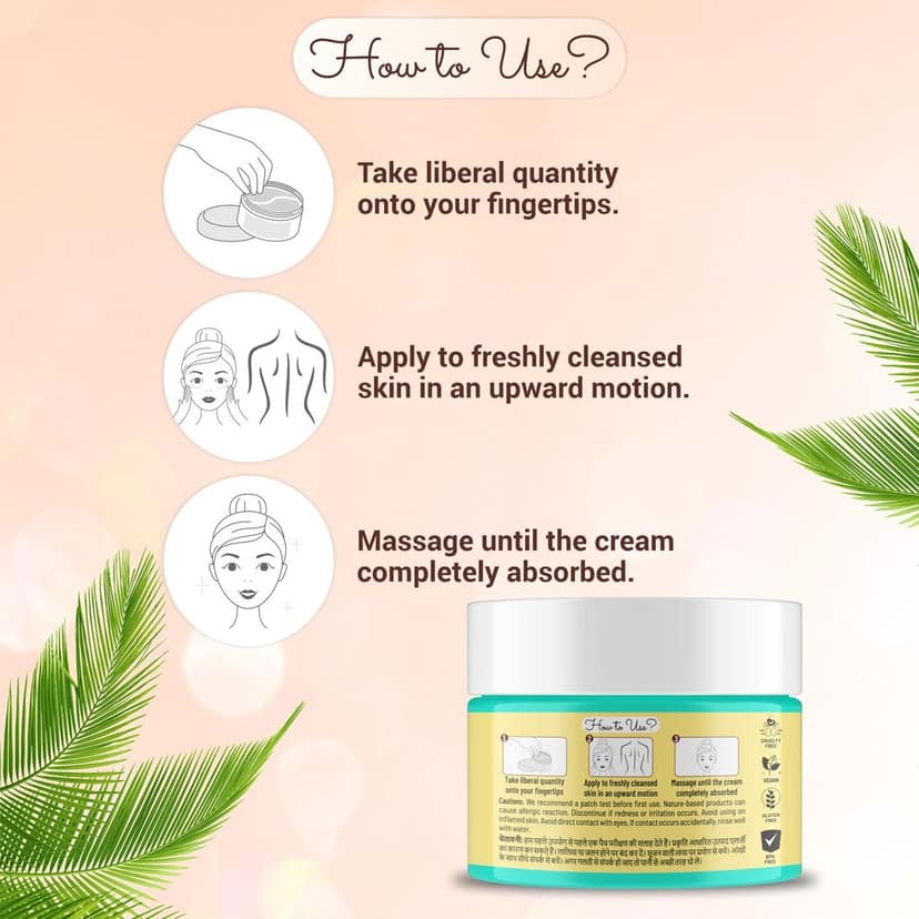 Nutrainix Organics Luminous Revival Cold Cream, Hydration + Brightening Cream for Dull, Dry & Uneven Skin – All Skin Types - 200g view 5