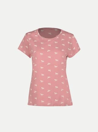 Women Coral All Over Printed T- Shirts