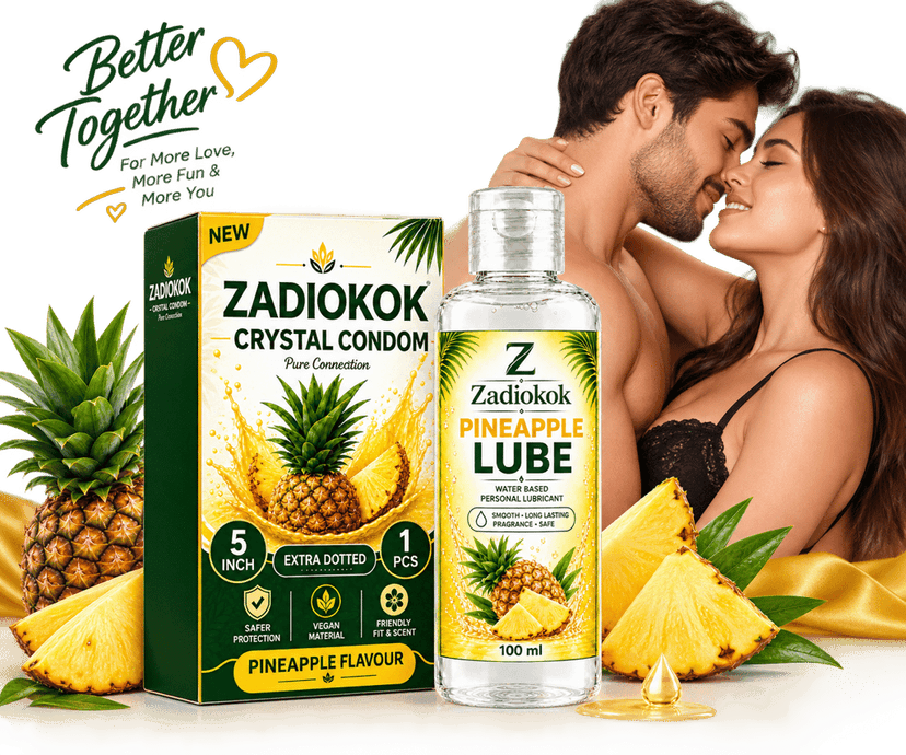ZADIOKOK 5 Inch Extra Dotted Crystal Condom Reusable Condom with 100 ml Pineapple Lube Combo view 3