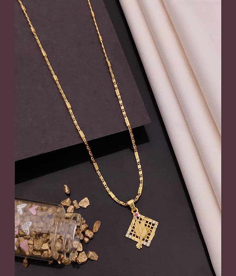 Shivay Fashion Golden Pendant ( Pack of 1 )