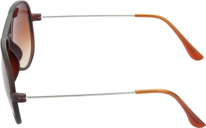 Hrinkar Men Pilot Sunglasses Grey & Brown Frame, Blue & Brown Lens (Medium) - Pack of 2 view 5