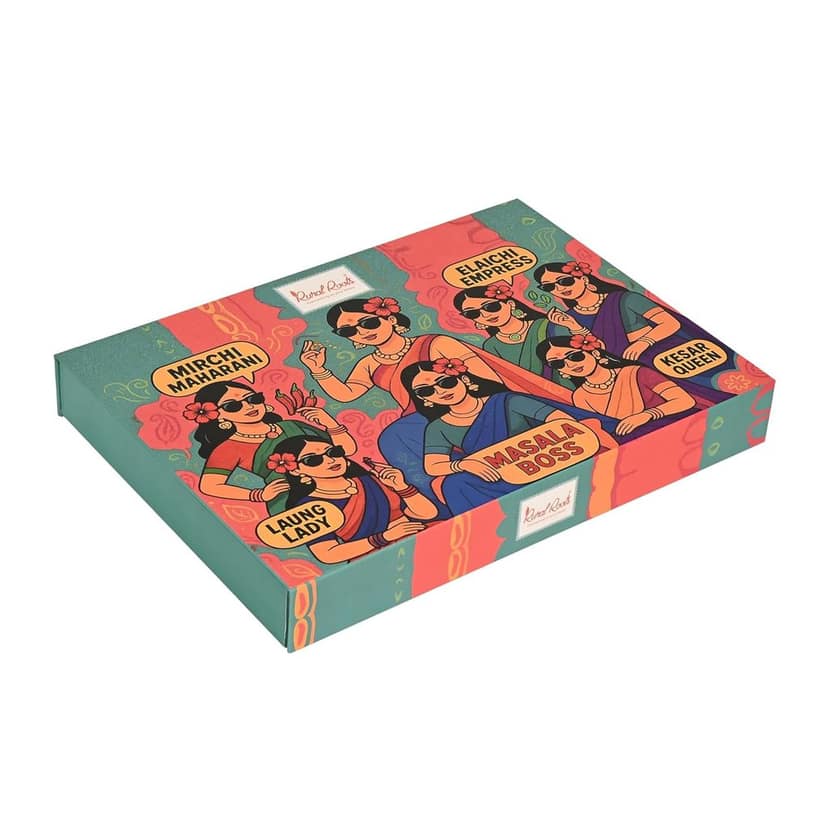 Rural Roots Zaika Sutra Diwali Gift Hamper | Spices Gift Box with 6 Test Tubes (Black Cardamom, Green Cardamom, Cloves, Black Pepper, White Pepper, Laung) | Festive Deepawali & Corporate Gifting | Masala Set view 4