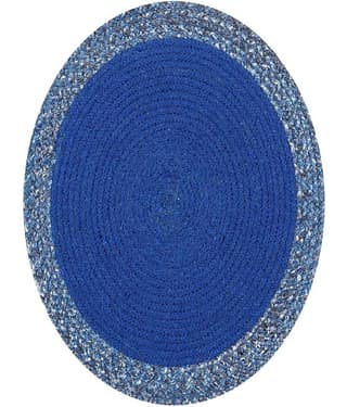 LADLI JEE Cotton Solid Round Table Mats ( 31 cm x 31 cm ) Pack of 2 - Blue