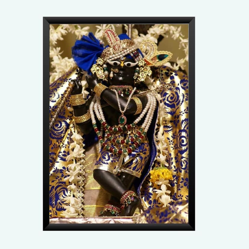 NOKKES Radha Raman ji Vrindavan Radha Raman Thakur Ji Photo Frames Religious Photo frame 5X7 Inch Photo Frame_QWW65