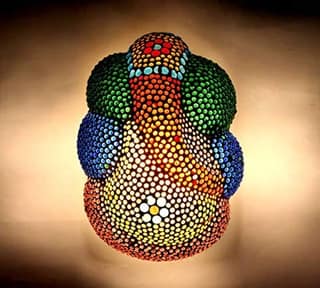 Wall Mounted Mosaic Ganesh Ji Light for Living/Drawing Room/Office/Bedroom/Decoration (Multicolour)