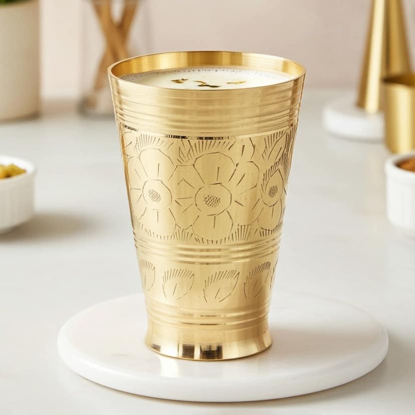 Brass Lassi Glass, 450 ML (BCMAS113 D)