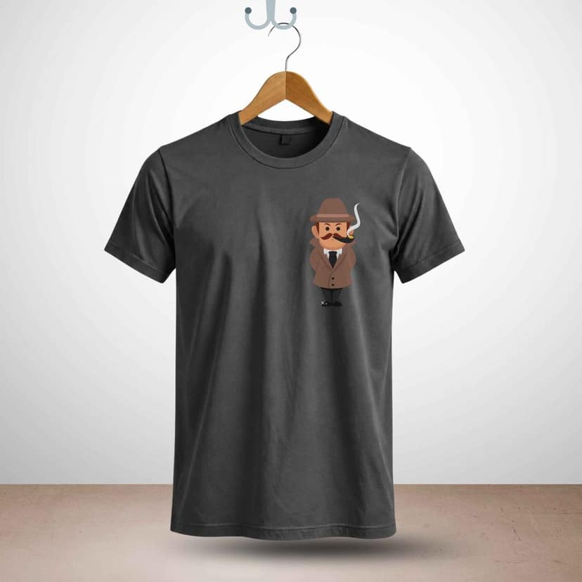 Trishoolin Dapper Detective Anime Theme T-Shirt | Design 40014MB | Cotton Regular Fit | Crew Neck / Round Neck Half Sleeve | Pack of 1