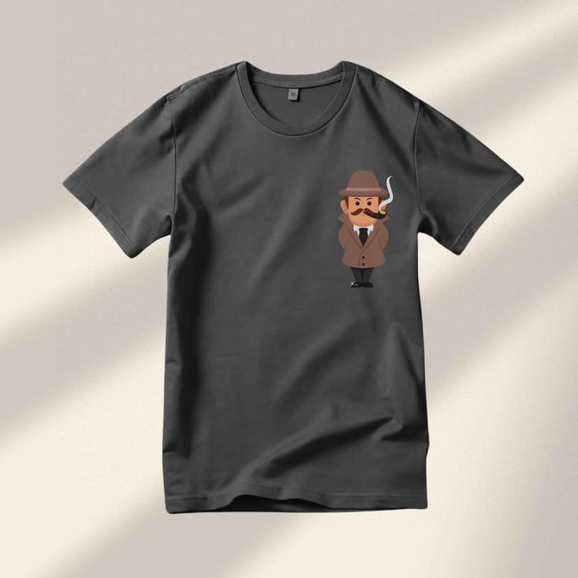 Trishoolin Dapper Detective Anime Theme T-Shirt | Design 40014MB | Cotton Regular Fit | Crew Neck / Round Neck Half Sleeve | Pack of 1 view 2