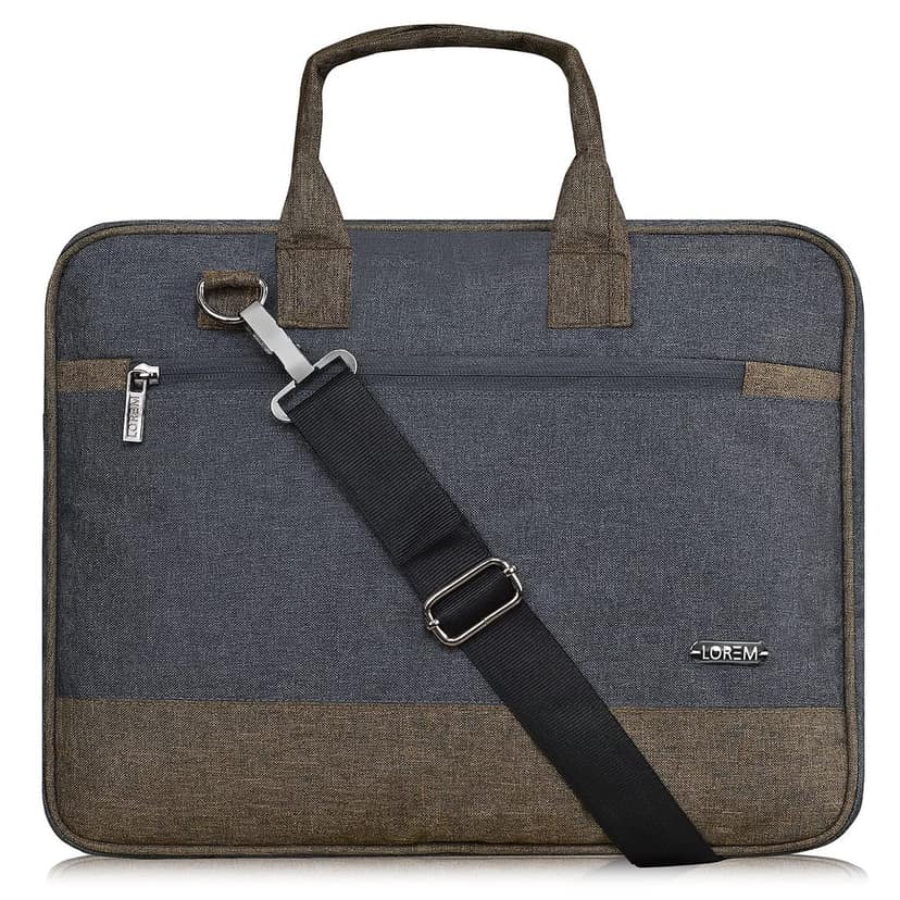 LOREM Grey & Khaki Color Faux Leather 10L Laptop Messenger Bag For Men & Women BG35
