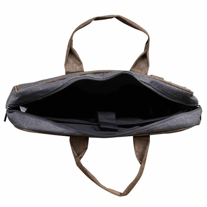 LOREM Grey & Khaki Color Faux Leather 10L Laptop Messenger Bag For Men & Women BG35 view 5