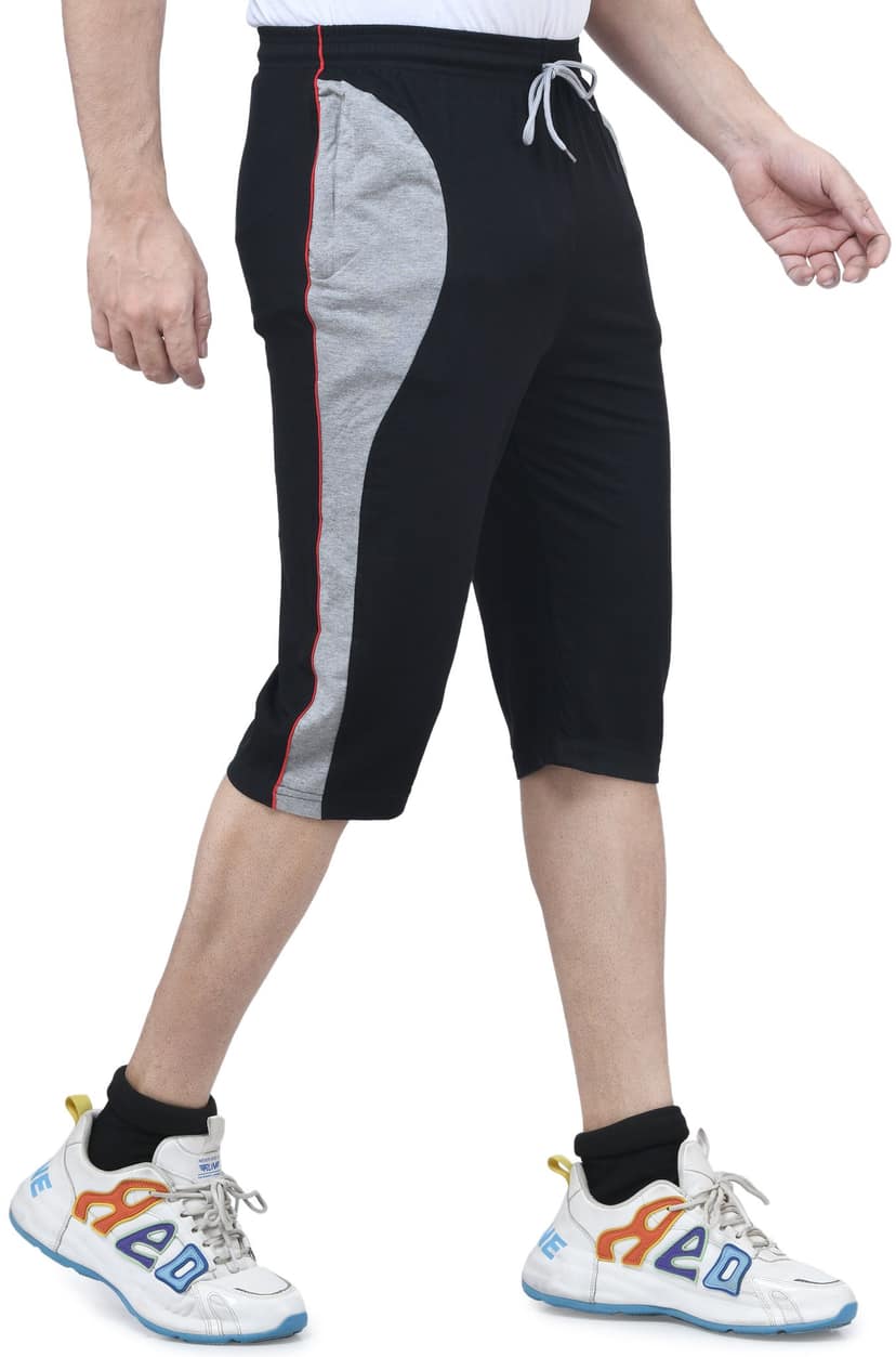 IBulls, Hosiery Cotton Regular Fit Three Quarters/Three Fourths/Three by Fourth /3/4 / Capri for Men- Casual/Sports Wear with Zip Lock Pockets view 4