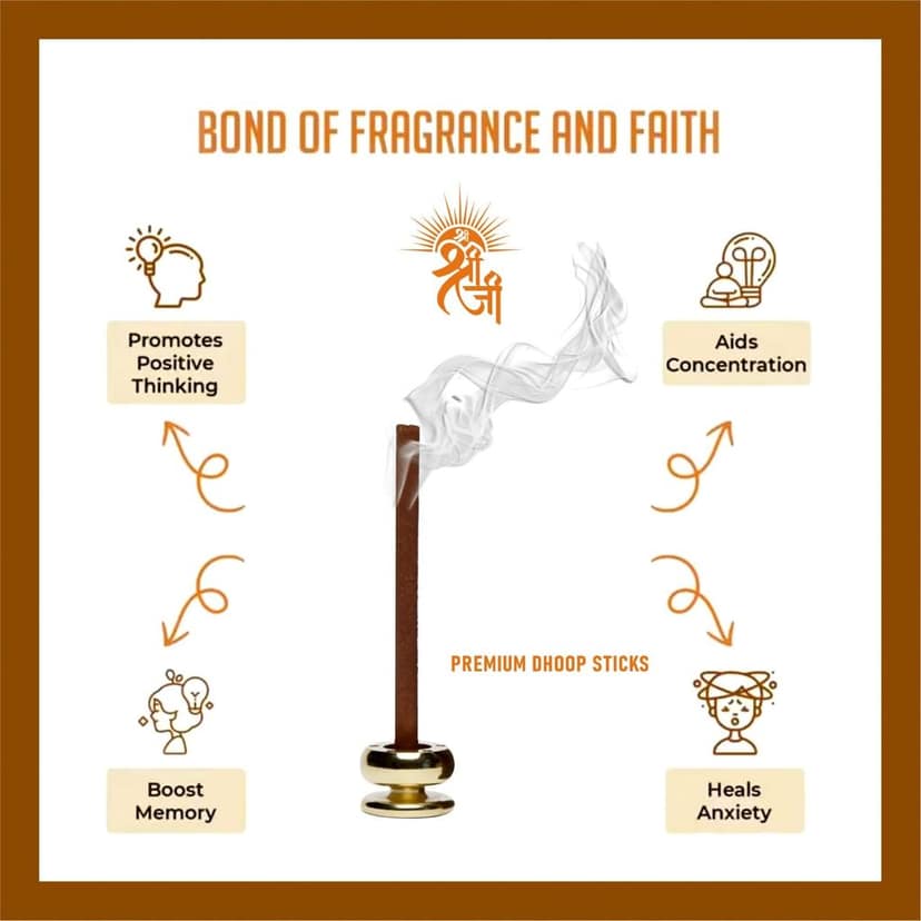 Shri Shriji Flam the Aromatic peace Mogra Scented Stick Combo � Long-Lasting Natural Fragrance Agarbatti for Meditation, Relaxation, Home & Temple Use � Pack of Premium Sticks view 2
