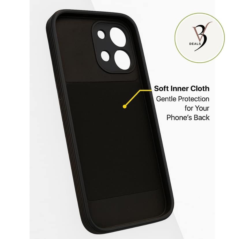 V3Deals Back Cover for Oppo F31 5G Matte Silicone Camera Protection | Slim Fit Shockproof Bumper Cover | Anti-Slip Soft Rubberised Case for Oppo f31 5g Back Cover & Oppo f31 Cover (Black) view 5