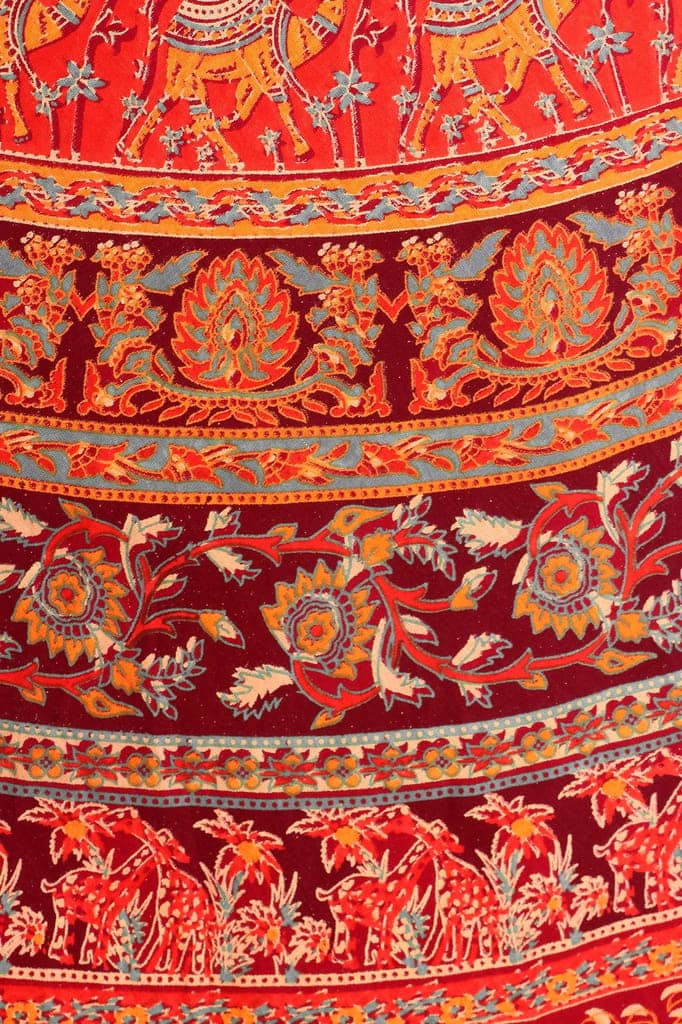 Windsor-Wine Wrap-Around Long Skirt from Pilkhuwa with Printed Animals view 6