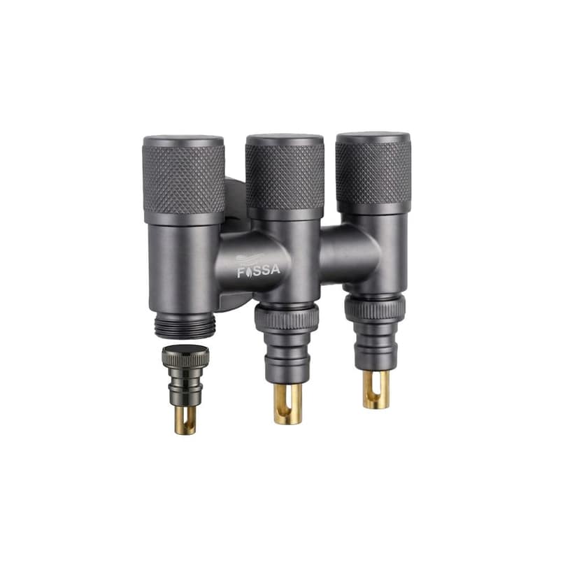 Curio 3 Way Grey Stainless Steel Laundry Angle Valve With Nozzle