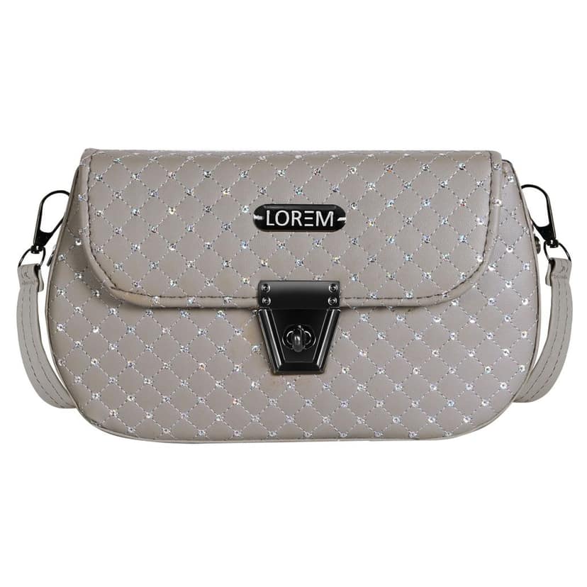 LOREM Faux Leather Handbag for Women � Turnlock Closure, Adjustable Shoulder Strap, Stylish & Compact, 1.35L Capacity